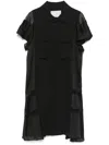 Sacai Women's Twill And Satin Shirt Dress In Black