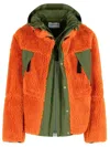 Sacai Wool-blend And Canvas Jacket In Orange