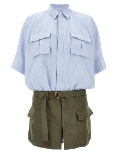 Sacai Shirt Dress Dresses Multicolor In Blue