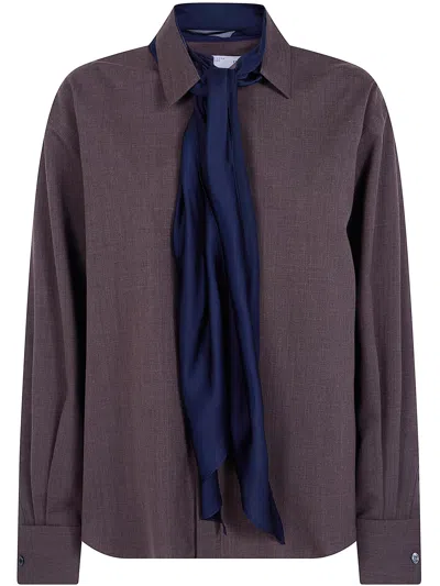 Sacai Shirt Polyester Wool "suiting Shirt" In Purple