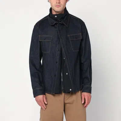 Sacai Shirt With Pockets In Dark Blue Denim