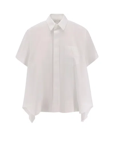 Sacai Shirts Beige In White