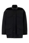 Sacai Pocket-detailed Velvet Panel Jacket In Black