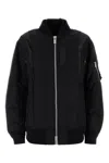 Sacai Bomber In Nylon Nero Donna In Black