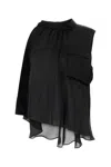 Sacai Asymmetric Blouse In Black