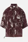 Sacai Dotted Flower Shirt Bowling Collar In Red