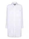 Sacai Long Sleeve Poplin Cotton Shirt In White