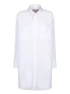 Sacai Long Sleeve Poplin Cotton Shirt In White