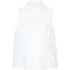 Sacai Cut-out Sleeveless Shirt In White