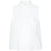 Sacai Cut-out Sleeveless Shirt In White