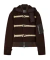 Sacai Womens Brown Hooded Toggle Wool-melton Blouson Jacket In Brown