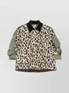 Sacai Short Jackets With Collared Neck And Animal Print