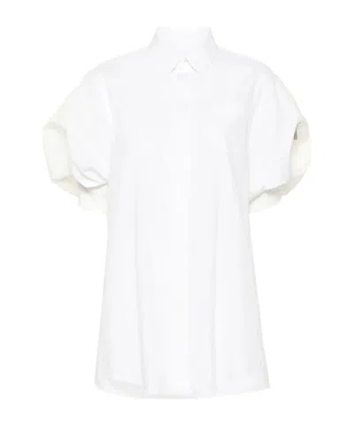 Sacai Short Puff Sleeve Dress In Gray