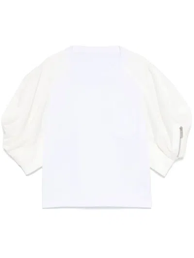 SACAI SHORT PUFF-SLEEVES T-SHIRT