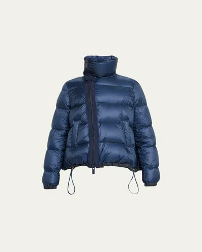 Sacai Short Puffer Jacket In Navy