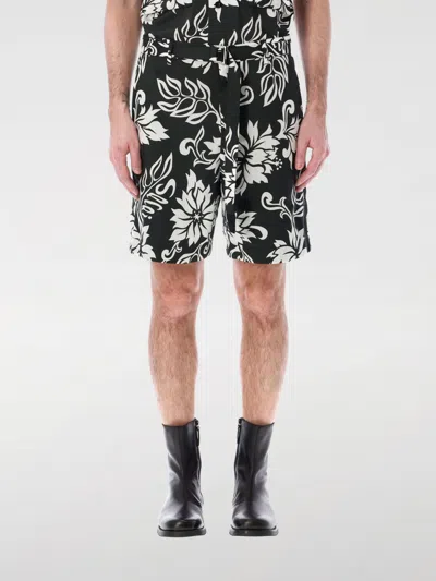 Sacai Floral-print Belted Shorts In Black