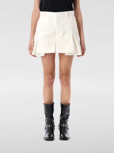 Sacai Pleated Shorts In White
