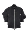 Sacai Short-sleeve Bomber Jacket In Black