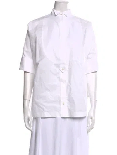 Pre-owned Sacai Short Sleeve Button-up Top W/ Tags In White