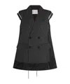 Sacai Tailored Vest With Button Detailing And Flap Pockets In Black