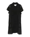 Sacai Women's Twill And Satin Shirt Dress In Black