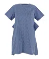 Sacai Short Sleeve Dress In Blue