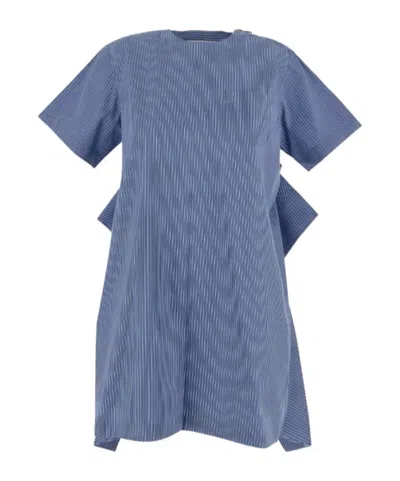 Sacai Short Sleeve Dress In Blue