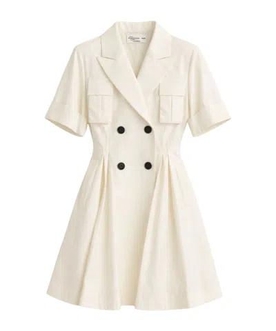 Sacai Short Sleeve Dress In Neutral