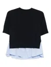 Sacai Short-sleeve Layered T-shirt In Black