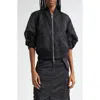 Sacai Short Sleeve Nylon Twill Bomber Jacket In Black 001