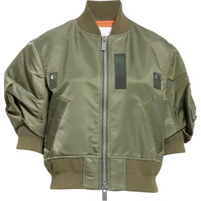 SACAI SACAI SHORT SLEEVE NYLON TWILL BOMBER JACKET