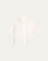 Sacai Short-sleeve Poplin Button-down Shirt In White