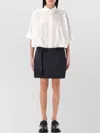 Sacai Short Sleeve Striped Dress Belted