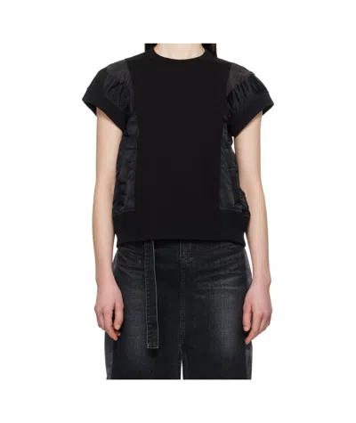 Sacai Short Sleeve T-shirt In Black