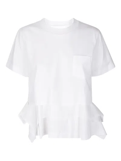 Sacai Poplin X Cotton Jersey T-shirt In Multi