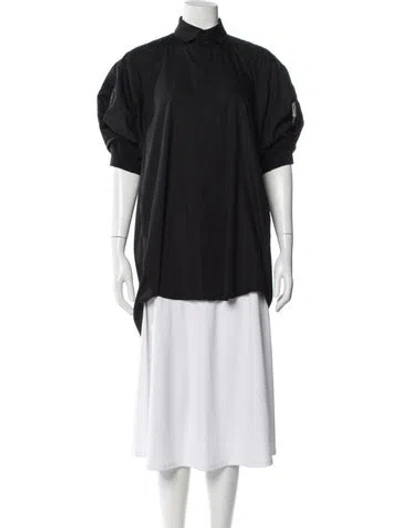 Pre-owned Sacai Short Sleeve Top In Black
