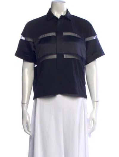 Pre-owned Sacai Short Sleeve Top In Black