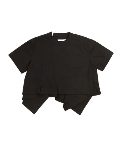 Sacai Short Sleeve T-shirt In Black