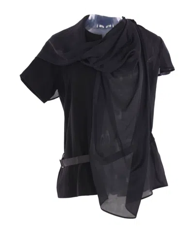 Sacai Short-sleeved Blouse In Black