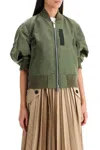 Sacai Short-sleeved Bomber In Green