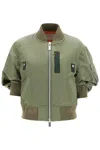 Sacai Short-sleeved Bomber In Khaki (khaki)