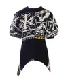Sacai Patchwork Short-sleeve Sweater In Black