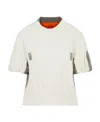 SACAI SHORT-SLEEVED PANELLED KNITTED TOP