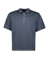 Sacai Short-sleeved Polo Shirt In Blue