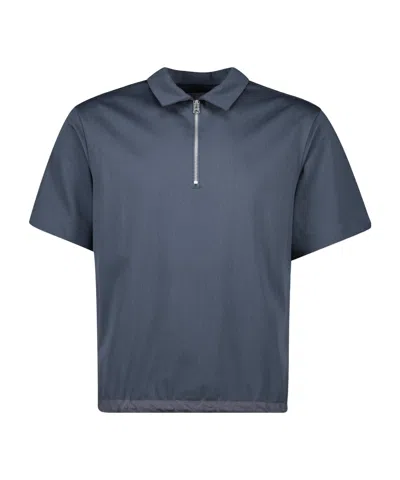 Sacai Short-sleeved Polo Shirt In Blue