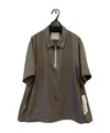 Sacai Short-sleeved Polo Shirt In Brown