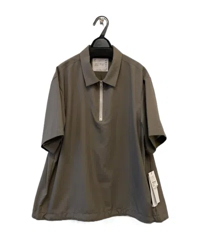 Sacai Short-sleeved Polo Shirt In Brown