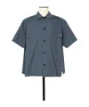 Sacai Short-sleeved Poplin Shirt In Gray