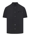 Sacai Short-sleeve Button-up Shirt In Black