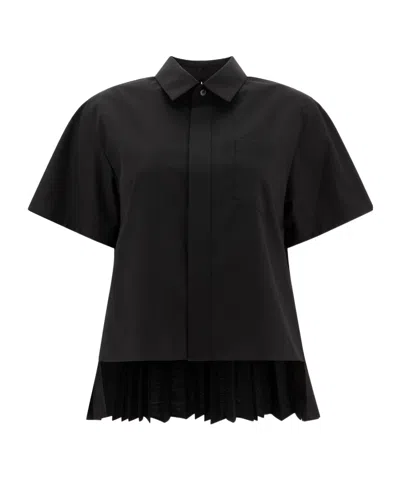 Sacai Short-sleeved Shirt In Black